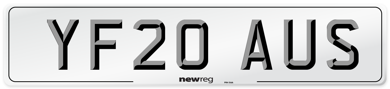 YF20 AUS Number Plate from New Reg